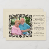 Oude formele bloemen foto uitnodiging (Voorkant / Achterkant)