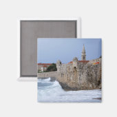 Oude Fort Budva in Montenegro Square Magnet (Voorkant / Achterkant)