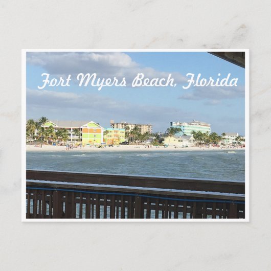 Oude Fort Myers Beach, Florida foto van de Pier Briefkaart (Voorkant)