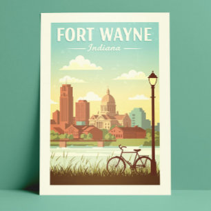 Oude Fort Wayne Indiana Briefkaart