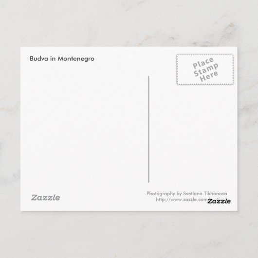 Oude Fortress Budva in Montenegro Briefkaart (Achterkant)