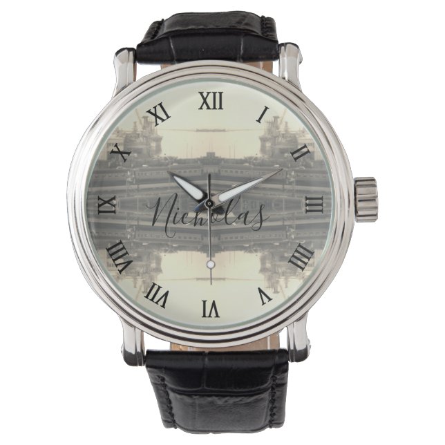 Oude foto Algerije haven Algiers Horloge (Voorkant)