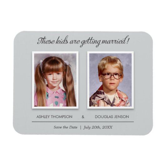 Oude foto Bruiloft Save the Date Magnet Magneet (Horizontaal)