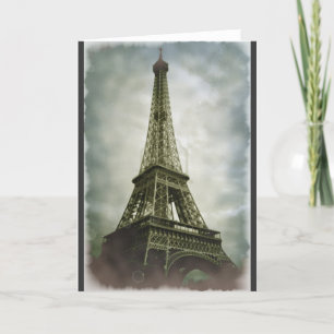 Oude foto-effect Eiffeltoren Parijs Kaart