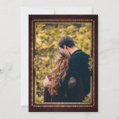 Oude foto met Burgundy sprookjesboekthema Save The Date (Achterkant)