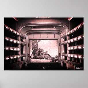 Oude foto Oostenrijk Wenen Staatsoper opera binnen Poster
