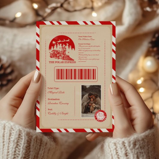 Oude foto Polar Express Kerstkaart