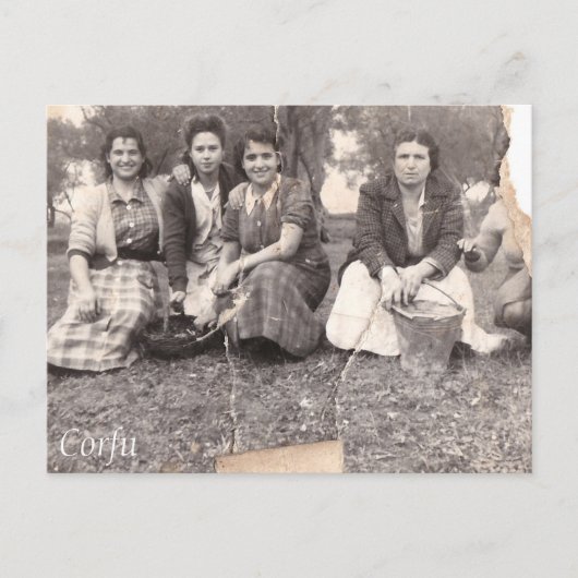 Oude foto van Corfu Briefkaart (Voorkant)