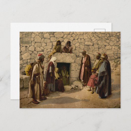 Oude foto van de tombe van Lazarus in Bethany Briefkaart (Voorkant / Achterkant)