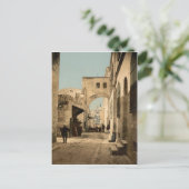 Oude foto van de Via Dolorosa in Jeruzalem Briefkaart (Staand voorkant)