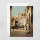 Oude foto van de Via Dolorosa in Jeruzalem Briefkaart (Voorkant / Achterkant)