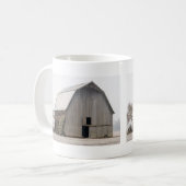 Oude foto van landschuur koffiemok (Voorkant links)