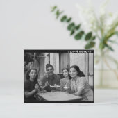 Oude foto van mensen die ijs eten briefkaart (Staand voorkant)