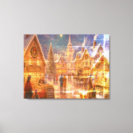 Oude foto van ouderwetse kerstdagen van vroeger canvas afdruk (Voorkant)