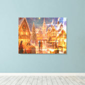Oude foto van ouderwetse kerstdagen van vroeger canvas afdruk (Insitu (Houten vloer))