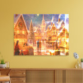 Oude foto van ouderwetse kerstdagen van vroeger canvas afdruk (Insitu (Woonkamer))