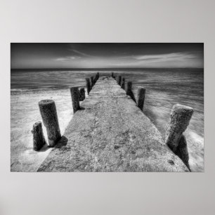 Oude foto van Pier Black en White Poster