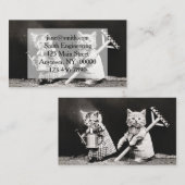 Oude foto van tuinkatten visitekaartje (Voorkant / Achterkant)