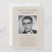 Oude foto verjaardagsuitnodigingen - Slate Sparkle Kaart (Voorkant)