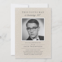 Oude foto verjaardagsuitnodigingen - Slate Sparkle Kaart