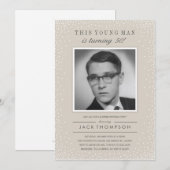 Oude foto verjaardagsuitnodigingen - Slate Sparkle Kaart (Voorkant / Achterkant)