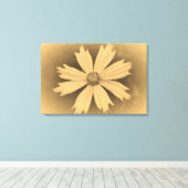 Oude foto Yellow Cosmos Flower Close 3 Canvas Afdruk (Insitu (Houten vloer))
