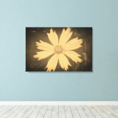 Oude foto Yellow Cosmos Flower Close-up Canvas Afdruk (Insitu (Houten vloer))
