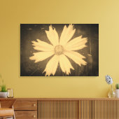 Oude foto Yellow Cosmos Flower Close-up Canvas Afdruk (Insitu (Woonkamer))
