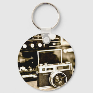 Oude fotocamera sleutelhanger