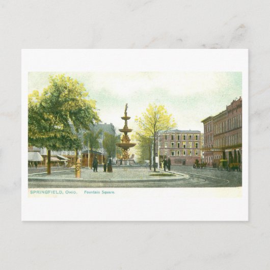Oude Fountain Square, Springfield, Ohio Briefkaart (Voorkant)