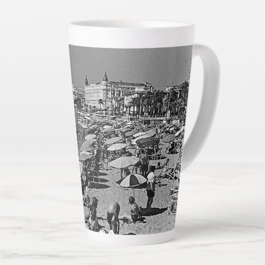 Oude Frankrijk Cannes het strand Latte Mok (Rechterhoek)