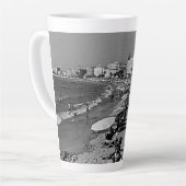 Oude Frankrijk Cannes het strand Latte Mok (Linkerhoek)