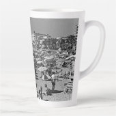Oude Frankrijk Cannes het strand Latte Mok (Rechts)