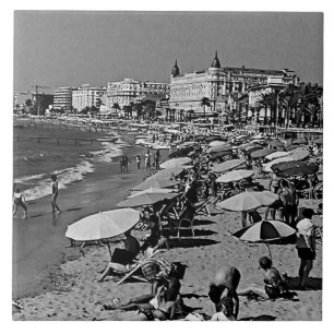 Oude Frankrijk Cannes het strand Tegeltje