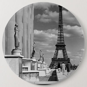 Oude Frankrijk Parijs Eiffeltoren Chaillot-paleis Ronde Button 6,0 Cm