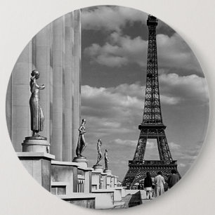 Oude Frankrijk Parijs Eiffeltoren Chaillot-paleis Ronde Button 6,0 Cm