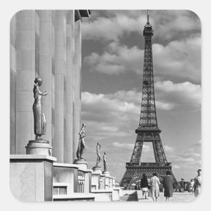 Oude Frankrijk Parijs Eiffeltoren Chaillot-paleis Vierkante Sticker