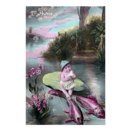 Oude Franse 1 april-prentbrief Perfect Poster