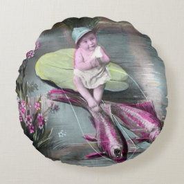 Oude Franse 1 april-prentbriefkaart Rond Kussen