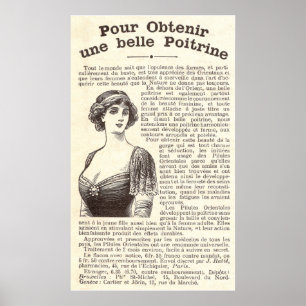 Oude Franse advertentie: Borstverbeteringspillen Poster