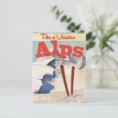 Oude Franse Alpen Reisposter Briefkaart (Staand voorkant)