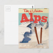 Oude Franse Alpen Reisposter Briefkaart (Voorkant / Achterkant)