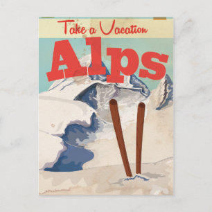 Oude Franse Alpen Reisposter Briefkaart