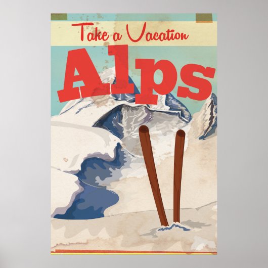 Oude Franse Alpen Reisposter Poster (Voorkant)