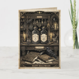 Oude Franse Apotheek Halloween Kaart