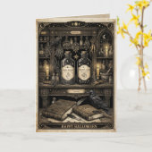 Oude Franse Apotheek Halloween Kaart (Gele Bloem)
