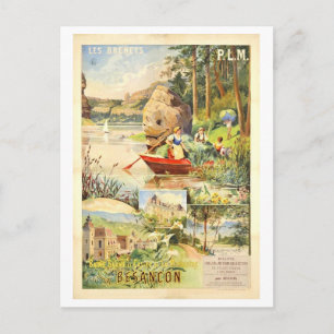 Oude Franse Besançon-reisposter Briefkaart