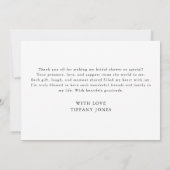 Oude Franse Blauwe Bloem Bruidsdouche Bedankkaart (Achterkant)