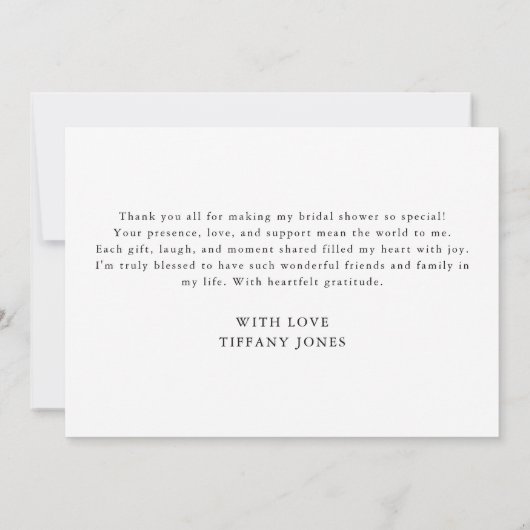 Oude Franse Blauwe Bloem Bruidsdouche Bedankkaart (Achterkant)