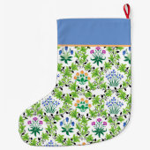 Oude Franse Bloem- en Bladmotief Grote Kerstsok (Achterkant)